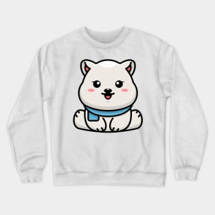 Cute baby polar bear sitting cartoon illustration Crewneck Sweatshirt